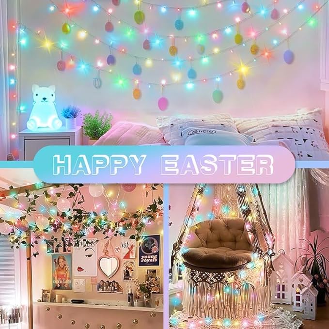 LAMPHOME Color Changing String Lights Plug in, 165Ft 500LED Warm White & Multicolor, Christmas & Easter String Lights Indoor Outdoor Waterproof, LED Tree Lights for Xmas Holiday Party Home Decor