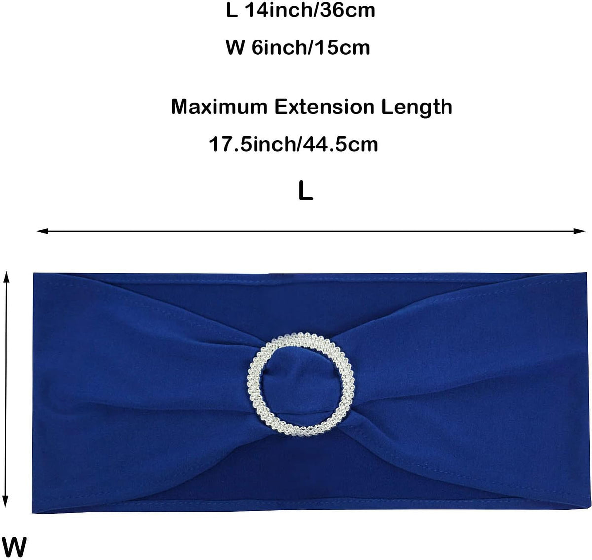 Spandex Chair Sashes - 50PCS Stretch Chair Ties with Buckle Slider for Wedding & Party Decor | Royal Blue