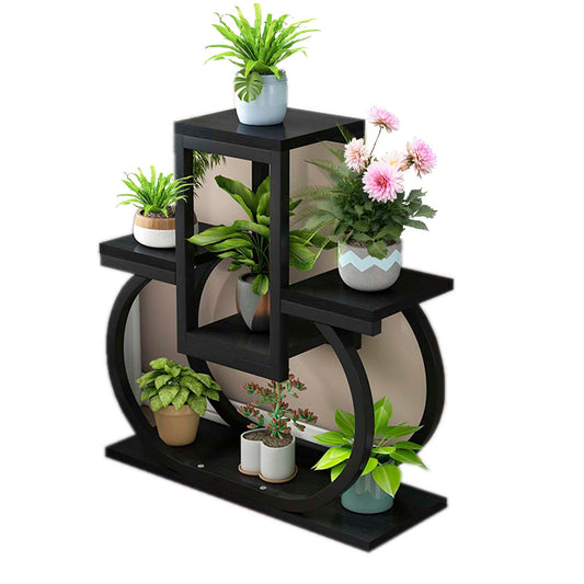 HUHJYUGE 4 Tier Plant Stand For Outdoor Indoor, Waterproof Metal Tall Plant Stand, Multiple Stand Holder Shelf Rack, Outdoor Planter Display Shelves, for Living Room Balcony Garden