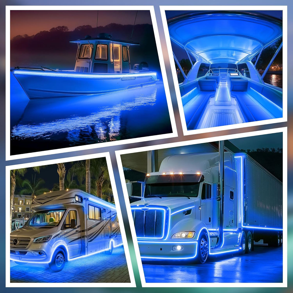 SHUNLEE Boat Led Light Strip Blue 40FT, IP67 COB Waterproof Marine Pontoon Led Lights, Boat Interior Lights for Night Fishing, Kayak, RV, Jon, Bass (40FT-Blue)