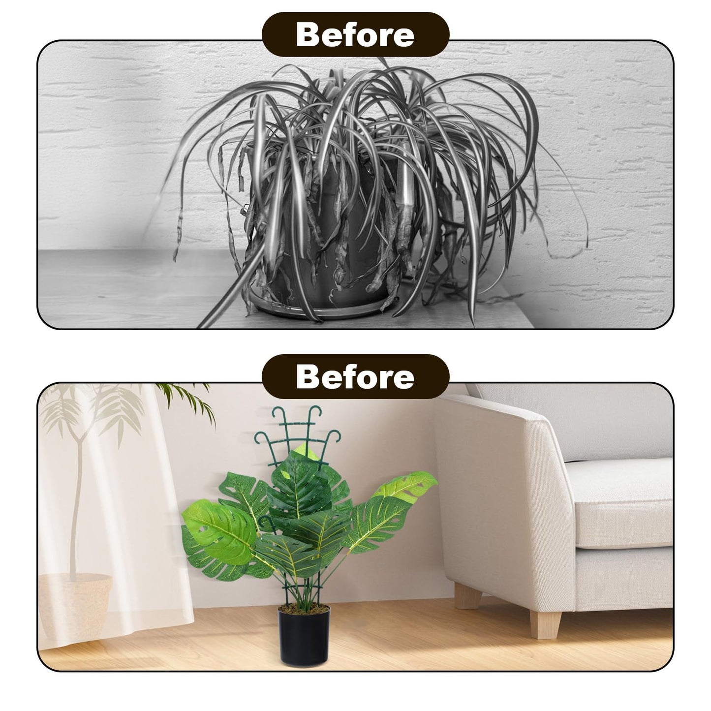 24 Pcs Plant Trellis Indoor, Stackable Plant Trellis for Climbing Plants Indoor, Small Plant Climbing Trellis for Potted Plants Plastic Climbing Plant Support Trellis for Houseplant