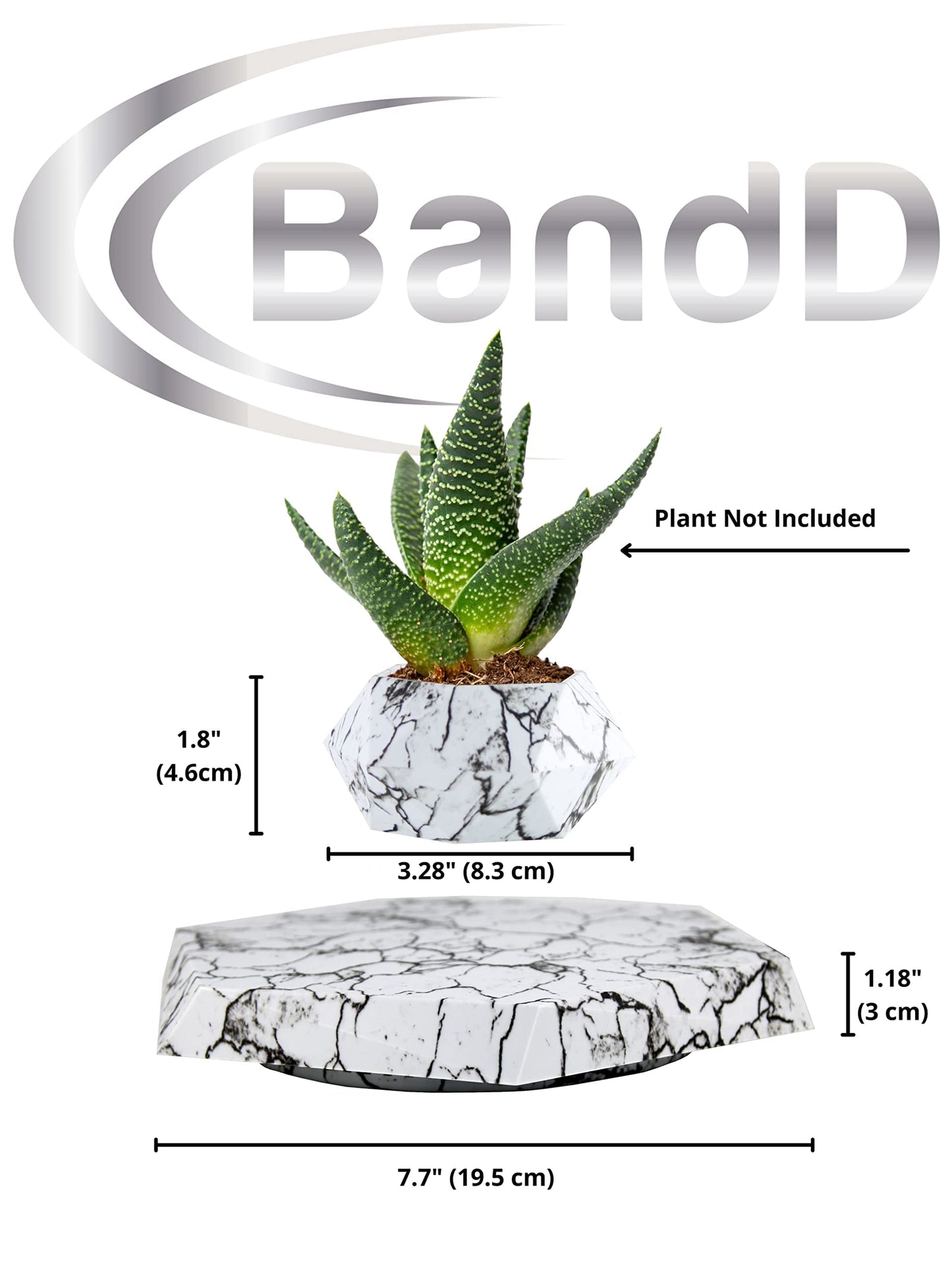 BandDlevs Floating Pots for Plants - Levitating Pot - Levitating Planter for Bonsai, Succulents, Air Plants - Floating Magnetic Display for Home Office Desks - Magnetic Levitation Plant Holder (Black)
