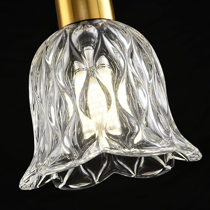 Pendant Lamp with Glass Shade, Modern Antique Brass Pendant Lights,Hanging Light Vintage Glass Shade, Island Light Pendant Light Fixture for Bedroom Living Room Kitchen