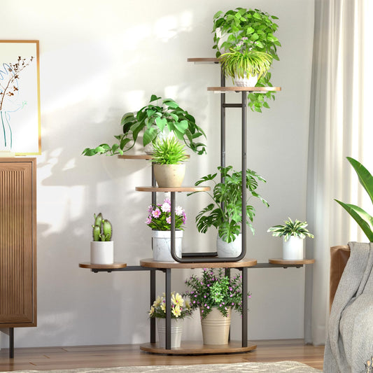 REFGY Plant Stand Indoor 8 Tier, Corner Plant Stand for Indoor Plants, 38.58" Tall Plant Stands, U-Shape Corner Shelf for Multiple Plants, Metal Plant Shelf for Living Room, Balcony, Patio, Garden