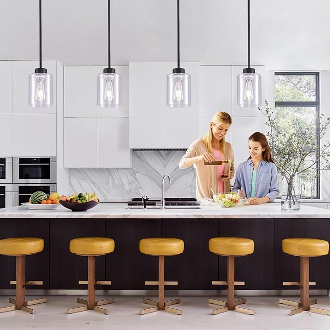 Pendant Lamp with Glass Shade, Modern Antique Brass Pendant Lights,Hanging Light Vintage Glass Shade, Island Light Pendant Light Fixture for Bedroom Living Room Kitchen