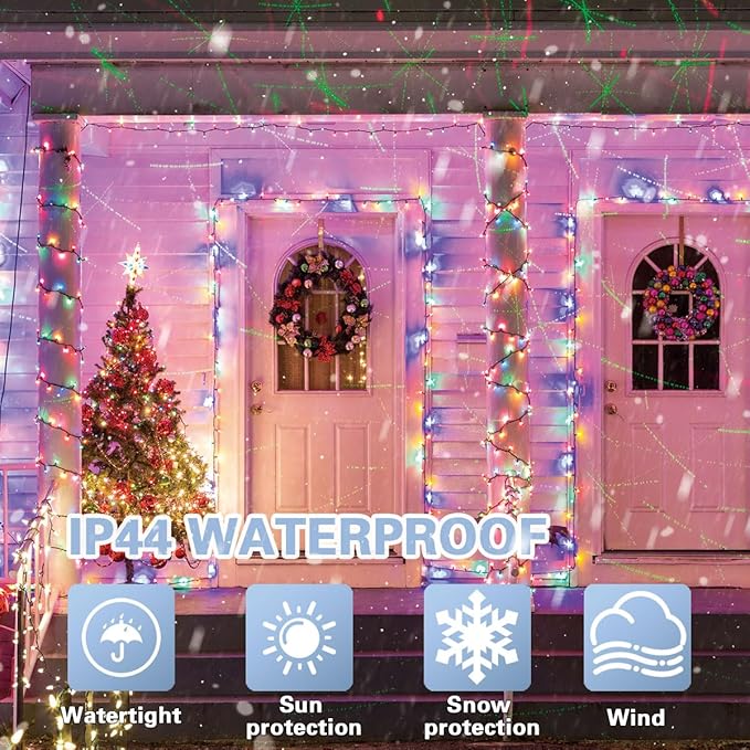 LAMPHOME 100 LED Easter String Lights, 33 FT Colorful Connectable Waterproof String Lights Clear Wire with 16Modes, Easter Decorations for Indoor Outdoor Party Yard Garden (Multicolor)