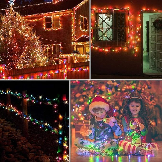 FULLBELL Christmas Lights, Fairy Lights Outdoor 66Ft 200 LED with Memory Modes Controller, Plug in Easter Decor Lights for Bedroom Party Wedding Garden Christmas Tree Indoor Outdoor Decorations