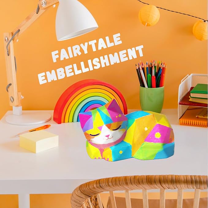 Paint Your Own Cat Lamp Kit, Arts and Crafts for Kids Ages 8-12, Arts and Crafts for Kids 4-6, DIY Lying Cat Night Light Gifts for Girls, Art Supplies for Teens Girls Boys Birthday Ages 3 4 5 6 7 8 9+