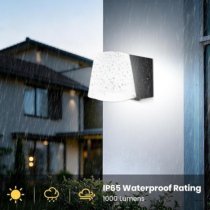 Outdoor Light Fixture, AC/Solar Hybrid Charging Porch Light Outdoor Dimmable, 2700K/4000K/6500K, PIR Motion Sensor, 1000LM Outdoors Sconce Lights Waterproof for Door Yard Garage, White,1pcs