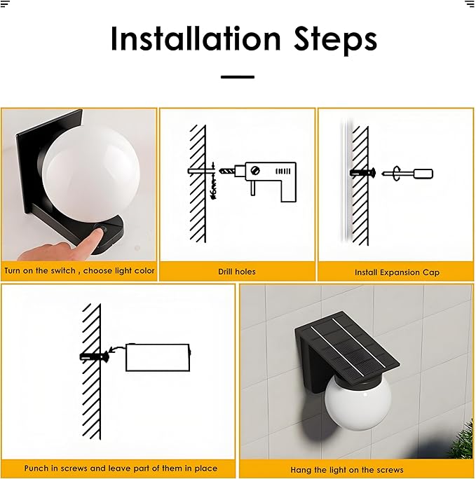 Solar Porch Lights Outdoor, Dusk to Dawn Solar Wall Lights Outdoor Ip65 Waterproof, 3 Color, 3600mAh Wall Lanterns for Patio, Garage, Entryway, Garden