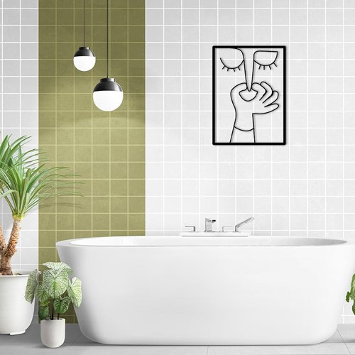Goodangie00 Metal Wall Art - Humorous Black Toilet Decor | 11.8" Modern Bathroom Sign