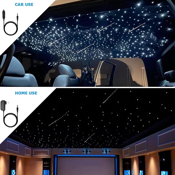 AMKI Dual Port 20W Twinkle Sound Mode RGBW Light Source Engine Driver Remote/APP Control Starlight Box Motor for Fiber Optic Star Ceiling Light Kit