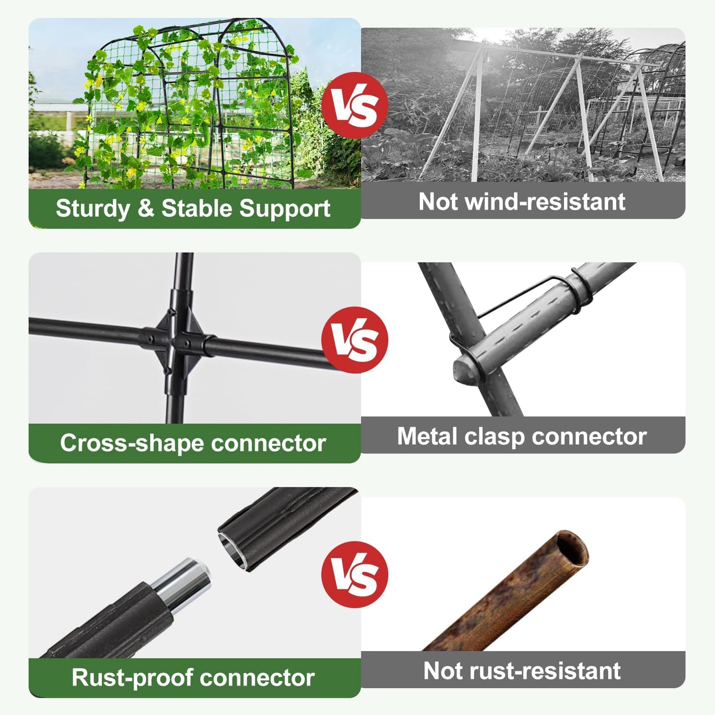 OTOSUNNY Garden Arch Tunnel Trellis for Climbing Plants Outdoor, 7 ft Tall Metal Walkway, Arbor Archway for Climbing Vines Vegetables Yard Lawn, Cucumber Trellis for Garden Raise Bed, Black