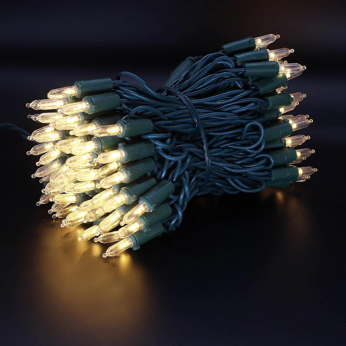 Skiennix 100-Count Warm White LED Christmas String Lights - 35 Ft Green Wire, UL Certified for Indoor/Outdoor Use