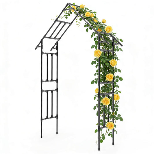 Trellume Garden Arch Trellis - 48" L *98" H*16" W, Gothic Abor Trellis with Reinforced Frame, Garden Arch Trellis for Climbing Plants Outdoor, Heavy Duty Metal Arch for Backyard, Patio, Lawn, Balcony