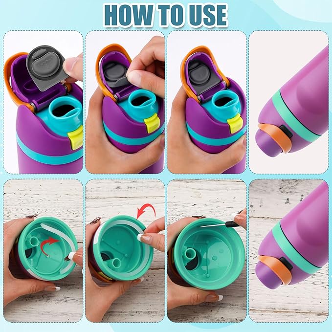 4pcs Replacement Stoppers with 4pcs Bottle Seal Rings for Owala FreeSip 24oz 32oz, BPA-Free Silicone O Ring Water Bottle Top Lid Replacement Parts for 16/19/24/32/40oz Gasket Plug Accessories(Grey)