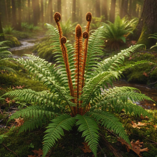 10 Ostrich Ferns Live Plants Outdoor, Live Ferns for Outdoors, Hardy Perennial Fern Rhizomes Roots Bare Roots
