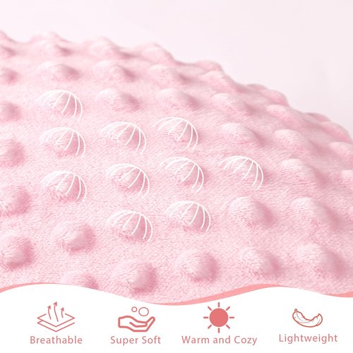 Man Fai Sky Baby Blanket for Girls, Soft Toddler Blanket 30 x 40 Inch, Newborn Blankets for Nursery, Stroller, Toddler Bed, Carseat, Double Layer, Pink