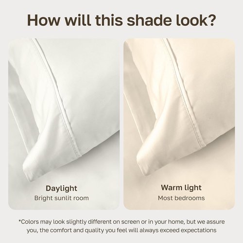 California Design Den King Sheet Set - 100% Soft Cotton, 400 Thread Count, Deep Pockets - Ivory