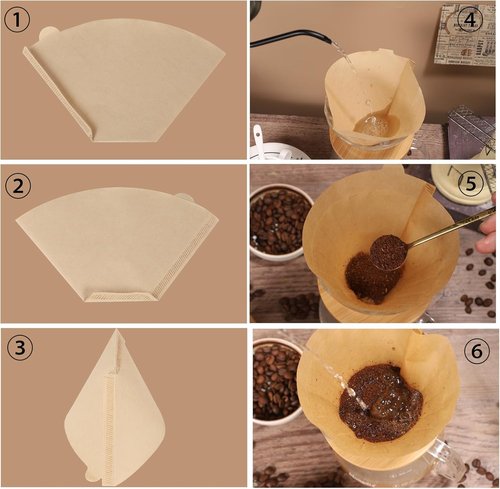 160 Count Unbleached Natural #4 Cone Coffee Filters | Compatible with Ninja Coffee Makers