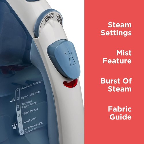 BLACK+DECKER Easy Steam Iron - Lightweight, Nonstick Plate, Automatic Shutoff | 1200 Watts
