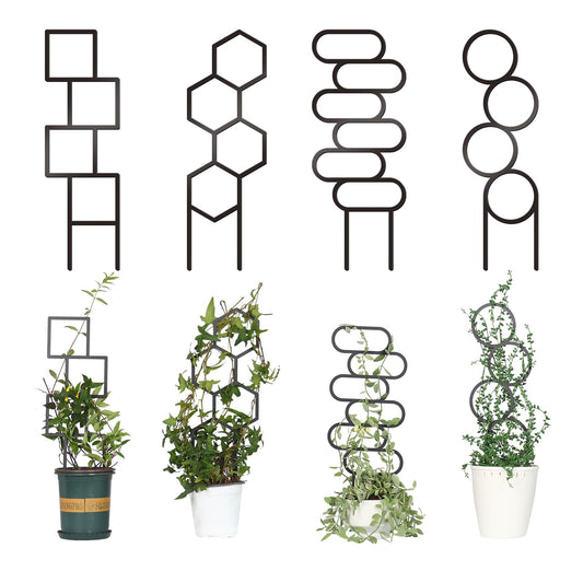 KOYILTD 4 Pcs Trellises for Climbing Plants Indoor Metal Climbing Plant Support Metal Plant Trellis for Pots Garden Trellis for Climbing Plants for Plant Lovers (Style 1)