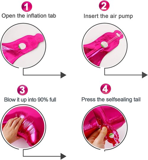 Hot Pink Number 6 Balloon - 40 Inch Giant Foil Balloon for 6th Birthday Party Decorations