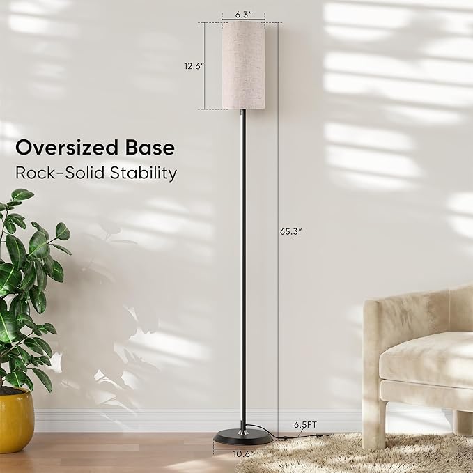 PARTPHONER RGBIC Floor Lamp, 1000 Lumen Smart Modern Floor Lamp with 16 Million DIY Colors & Dual Light, LED Corner Standing Lamp Featuring Music Sync, App/Remote Control for Living Room, Bedroom
