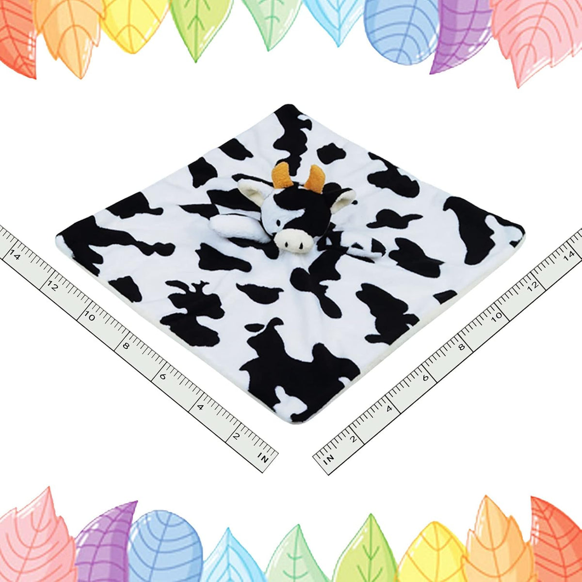 Skiennix Baby Cow Plush Stuffed Animal Security Blanket - Soft Lovey for Newborns & Toddlers, 13 Inches