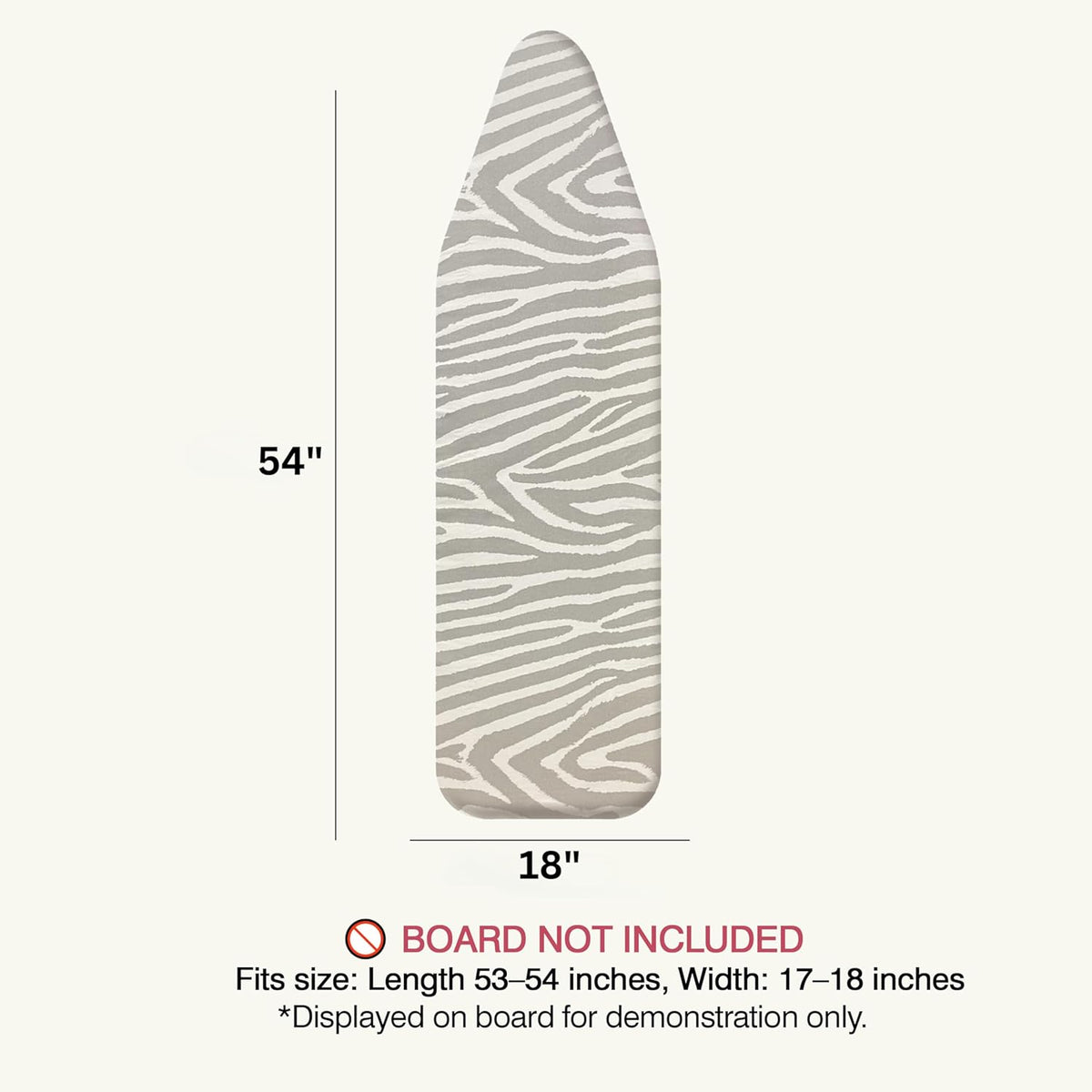 UniSimp Ironing Board Cover - Extra Thick Natural Cotton, Scorch & Stain Resistant | 18"x54" Zebra Design