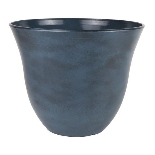 Classic Home and Garden Honeysuckle Resin Planters - Lightweight Indoor & Outdoor Plant Pots - UV-Resistant Plastic Flower Pots - Pot Planters for Flowers & Herbs (15" Blue Jean)