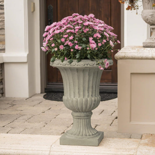 Gubaiao 26" Large Urn Planters for Outdoor Plants - Versatile Indoor/Outdoor Garden Planter Urns Flower Pots with Antique Green Magnesium Oxide Finish
