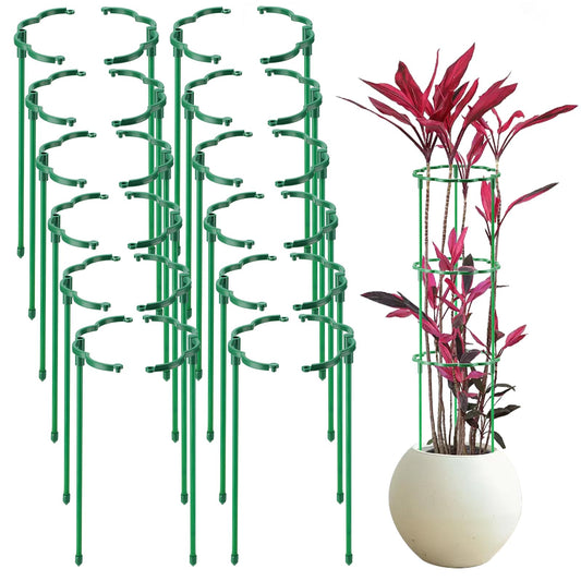 Moiggonoy 24 Pack Plant Support Stakes Sets - Versatile Plant Cages, Stackable Garden Flower Support， Small Plant Stakes for Indoor Plants,Tomato,Monstera, Peony, Hydrangea, Climbing Plants