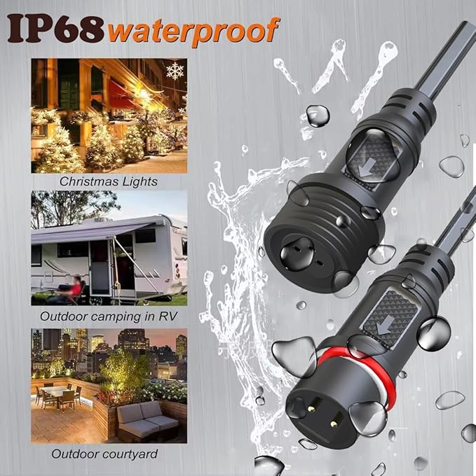 Waterproof Connectors 4 Wire,18AWG Male Female Plug LED Connector with 4Pin Waterproof Connectors,IP68 20CM Extension Cable for Car, Truck, Boat,LED Strip Lights,(4Pairs)