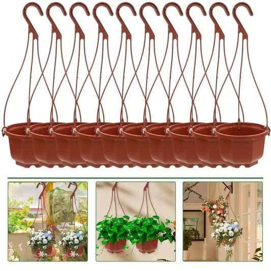 KYUQY Plastic Plant Pots, 4“ Wall Hanging Flower Pot Hanging Nursery Pots Plastic Orchid Pot for Outdoor Indoor Garden Decor (10PCS)