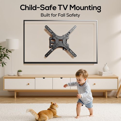 IWORKBOARD 43 50 55 inch Full Motion Corner TV Wall Mount for Most 32-60" TVs, Articulating Swivel Tilting TV Wall Mount Bracket, up to 77 lbs, VESA 400x400mm, Single Stud