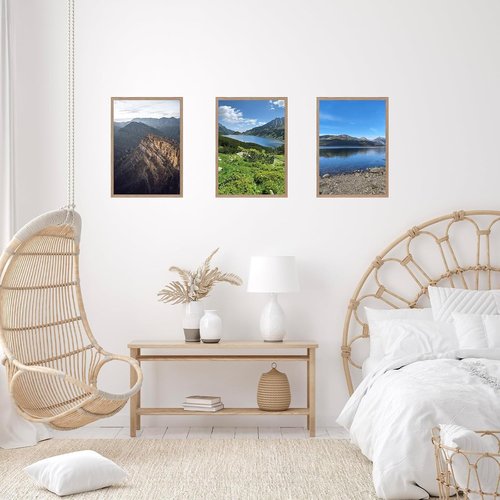 JCJMY 15x22 Picture Frame - Rustic Brown Wall Hanging for Horizontal & Vertical Photos | Gallery Display