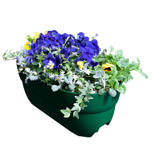 Emsco Group 2443-1 Bloomers Railing Planter with Drainage Holes, Hunter Green