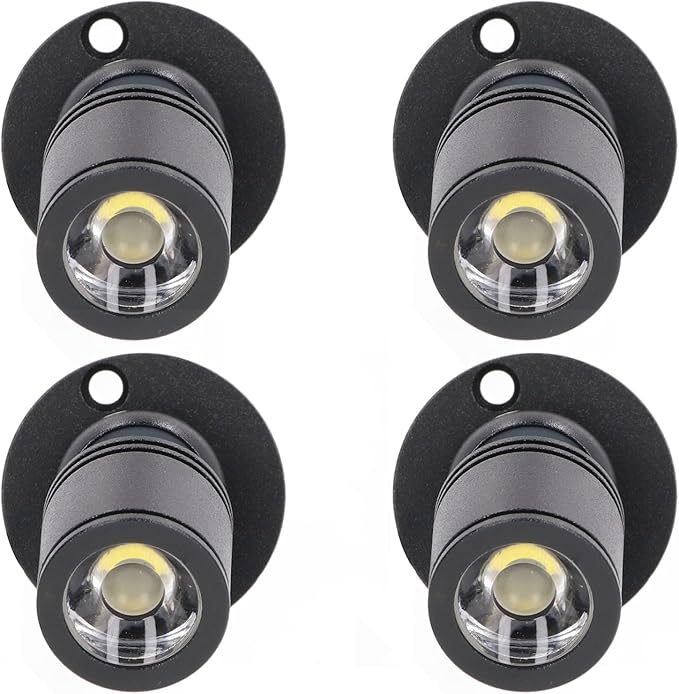 Garosa 4pcs Dimmable Mini Spotlight USB Powered Art Light Adjustable Mini LED Accent Lights Closet Spotlight 5V for Porch Display Cabinets Jewelry Cabinets Entrance Channels (Black)