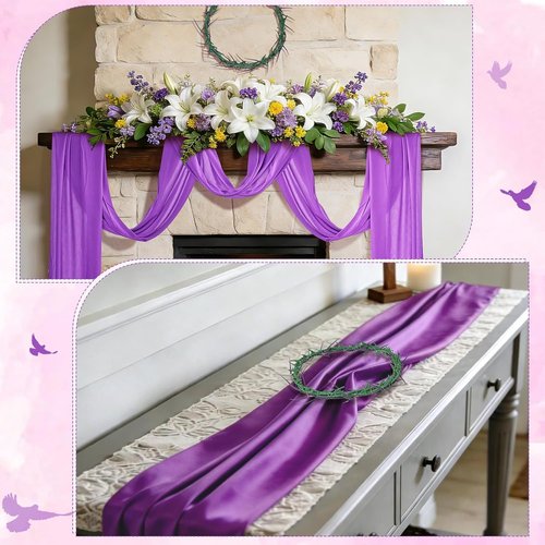 Crown of Thorns | 8" Wearable Christian Wreath with Purple Fabric for Lent & Easter Decor
