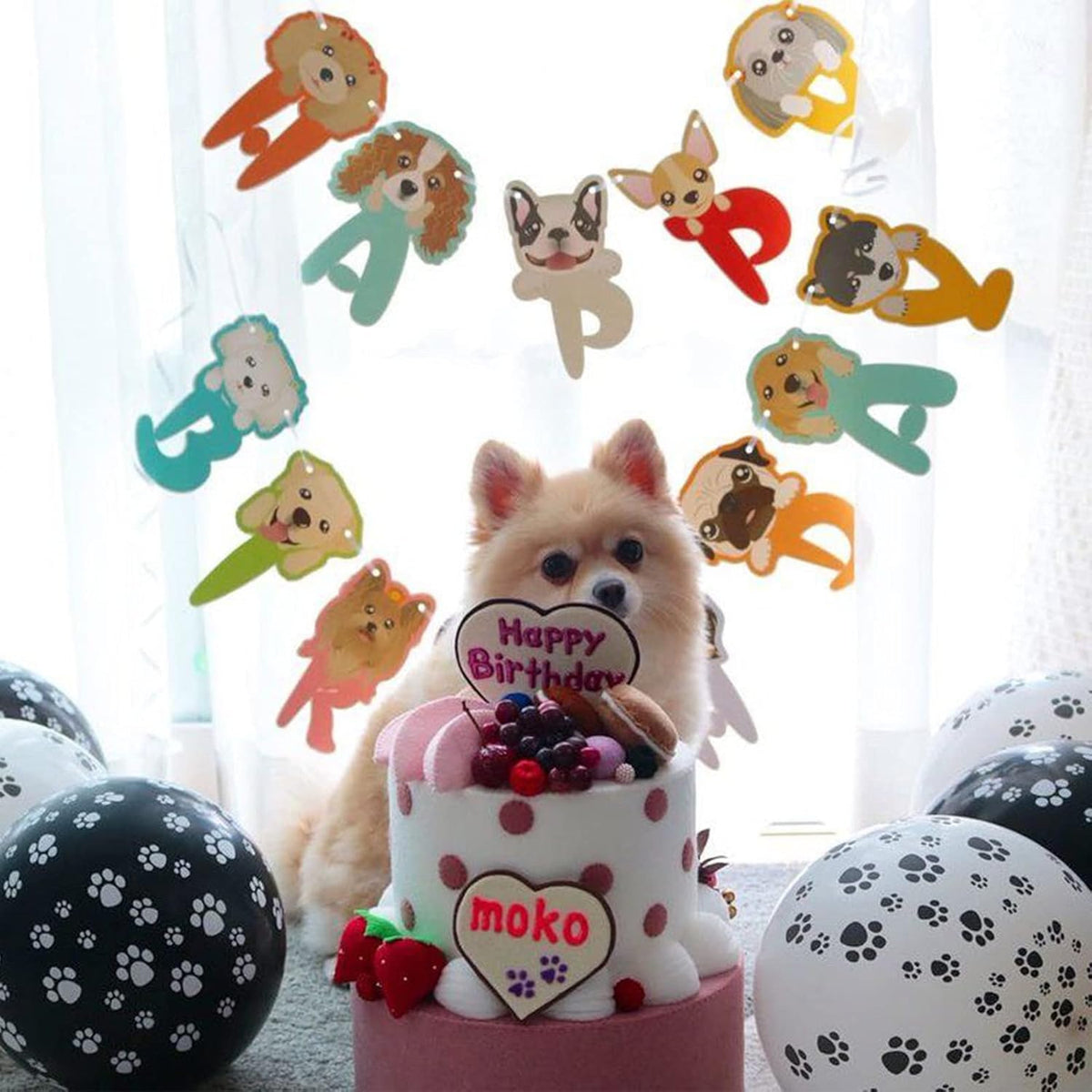 PartyWoo Paw Balloons - 12 Inch Matte White Dog Paw Print Latex Balloons | 50 Pack for Animal-Themed Parties