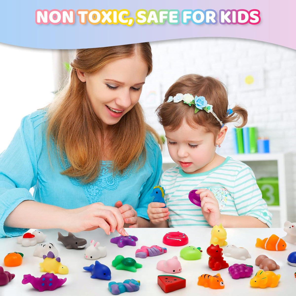 Mochi Squishy Toys 100-Pack - Fun Party Favors for Kids | Mini Fidget Toys & Classroom Prizes
