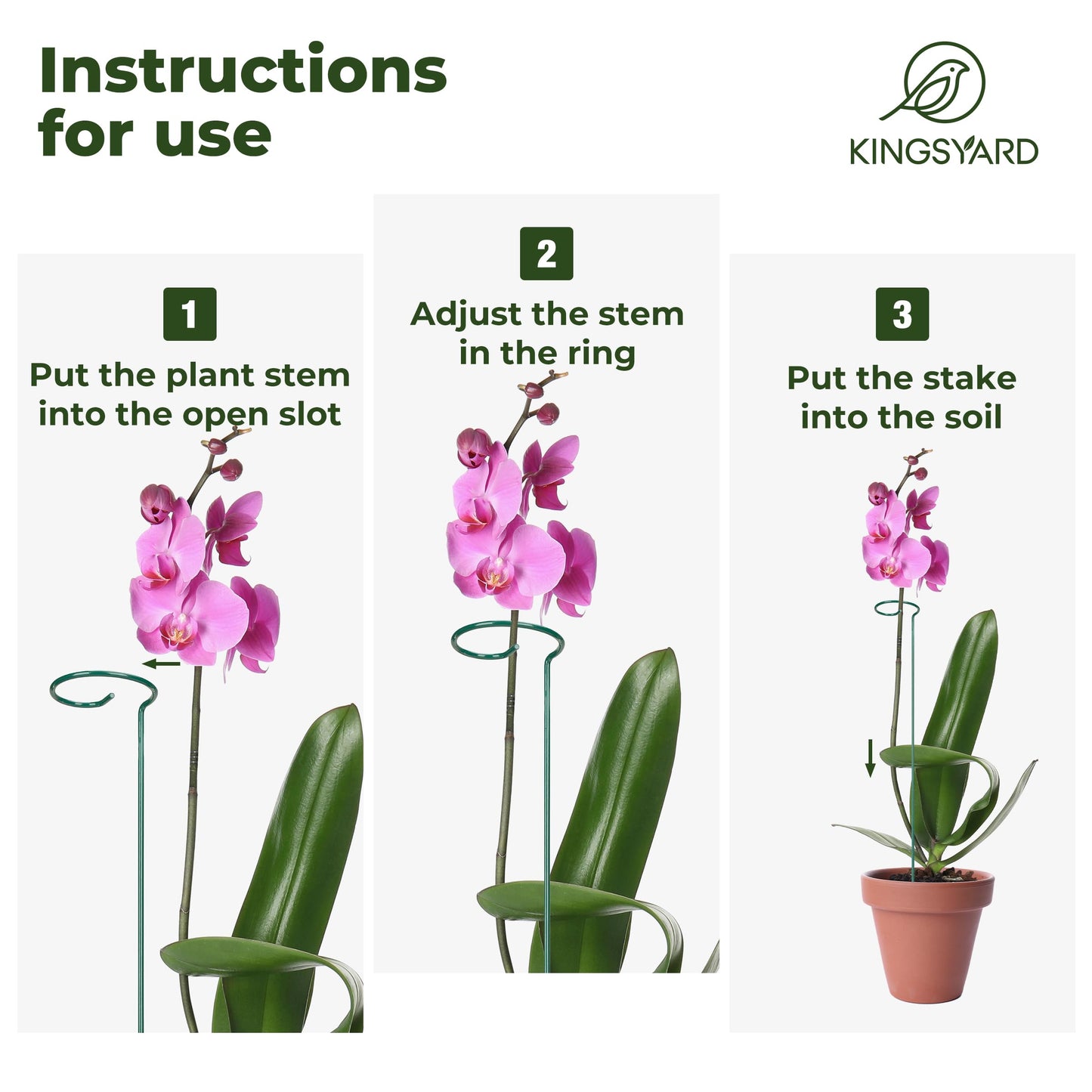 Kingsyard 24 Inch Plant Support Stake - 10 Pack, 4.5mm Thick All Metal Garden Plant Stakes Plant Prop for Single Stem Flowers Dahlia Amaryllis Orchid Lily Rose Peony Tomatoes Gladiolus