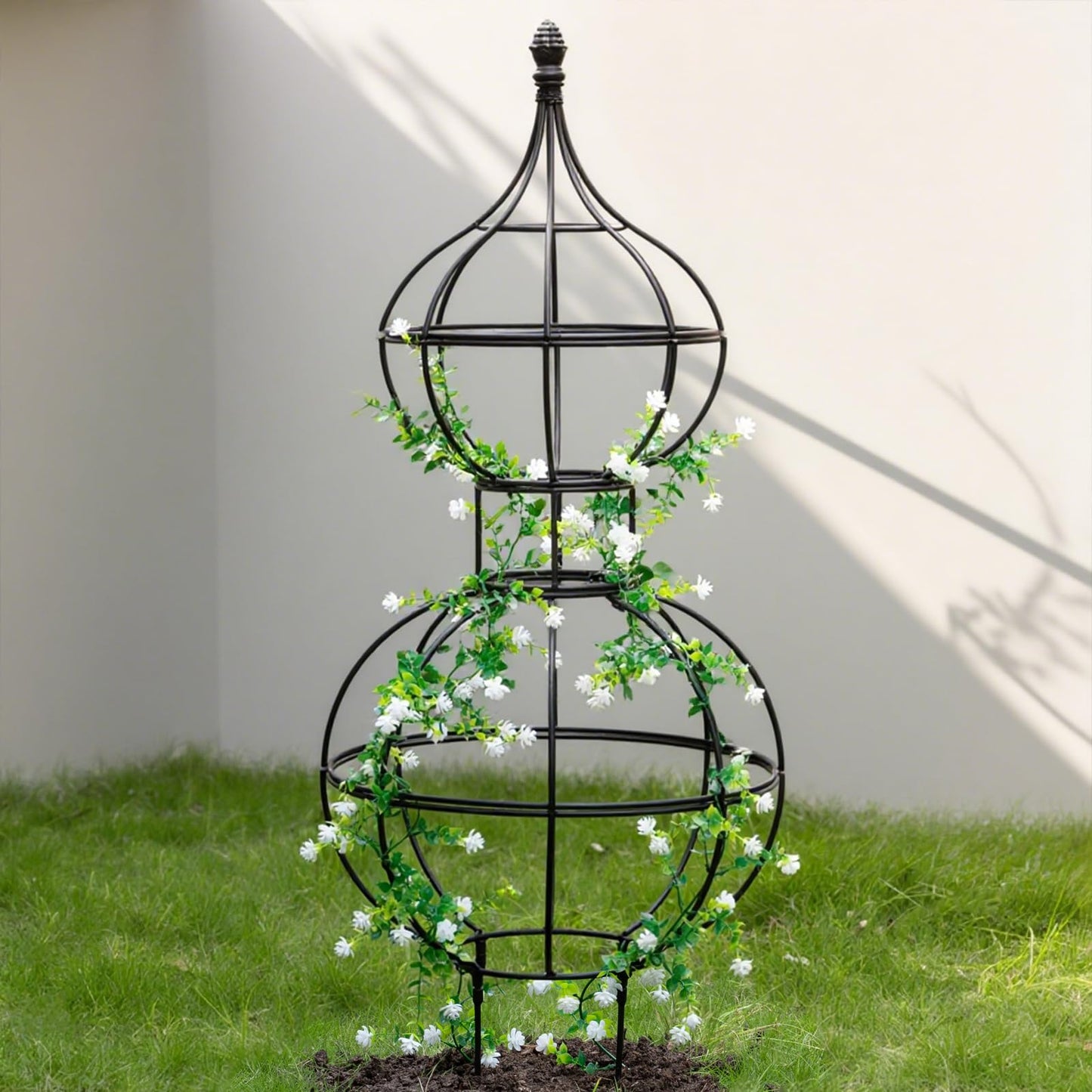 GOOOXIM 47"x17" Metal Obelisk Trellis for Climbing Plants | Unique Outdoor Support for Rose Bushes and Tall Vines | Durable & Weather-Resistant Garden Decor