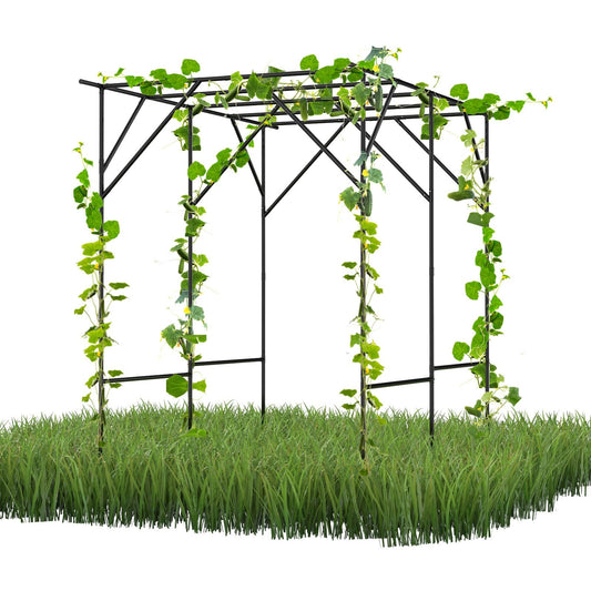 RUCOIN 25MM Thickened Garden Arch Trellis - Large Outdoor Garden Arch Trellis for Climbing Plants - Size: 78.7 * 59 * 78.5 inches, Plant Support Rack Trellises for Cucumbers, Peas, Grapes