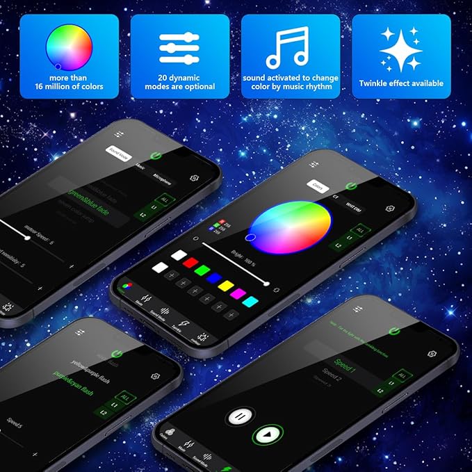 AMKI Dual Port 20W Twinkle Sound Mode RGBW Light Source Engine Driver Remote/APP Control Starlight Box Motor for Fiber Optic Star Ceiling Light Kit