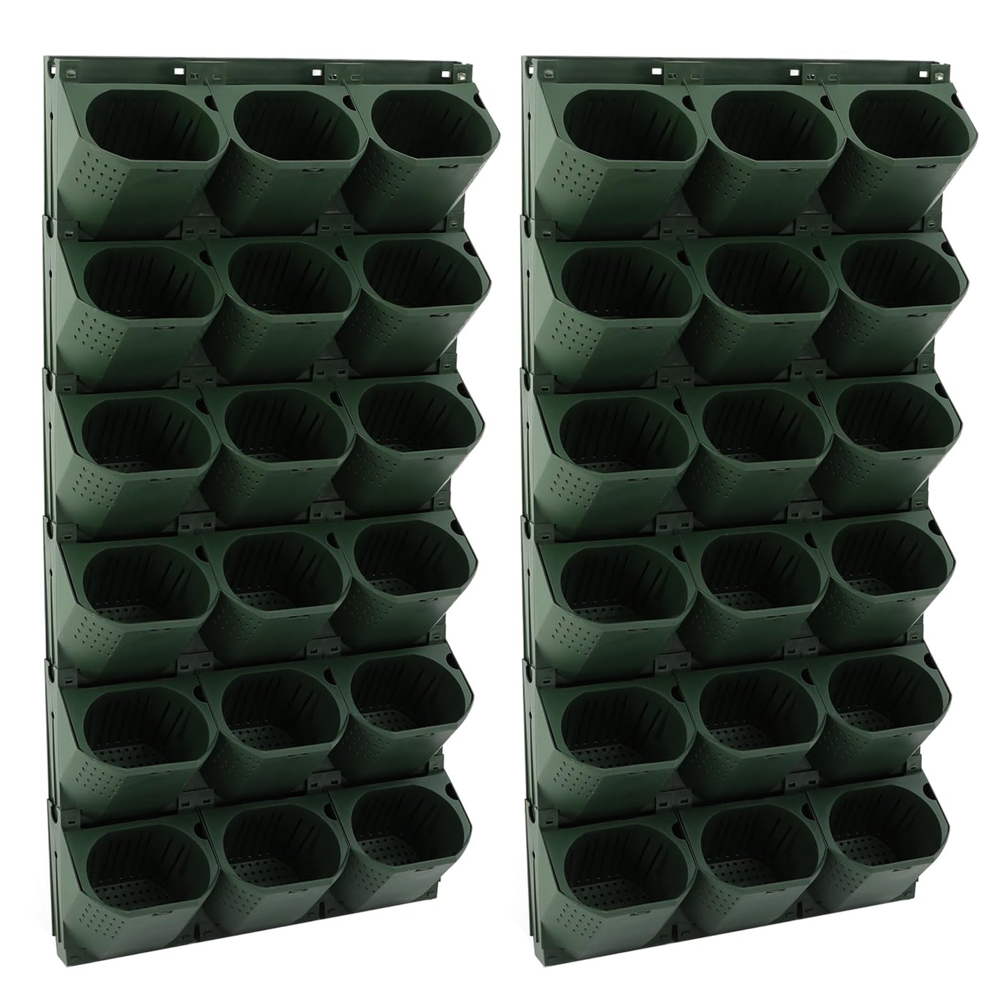 Self Watering Wall Planter | 36 Pots Vertical Garden Planter for Indoor Plants | Wall-Mounted Stackable wall planter | Hanging Plant Flower Pot Holder | 10.56 Fl Oz Each Individual Pot | Army Green