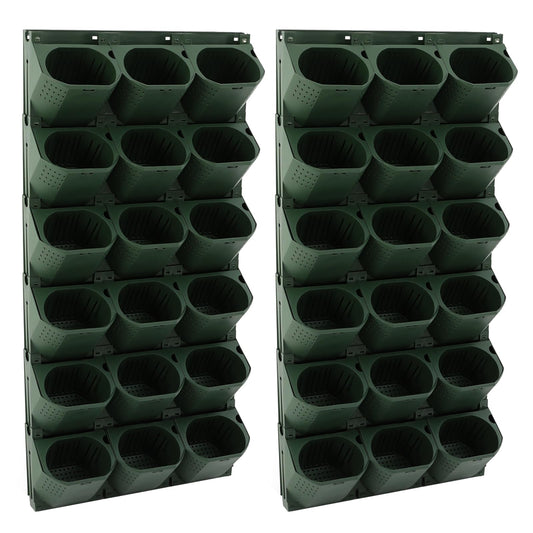 Titunjian Self Watering Wall Planter with 36 Pots Vertical Wall Planters Indoor Outdoor Plant Flower Pot Holder Space-Saving Garden Planter for Herbs Vegetables Flowers (Green)