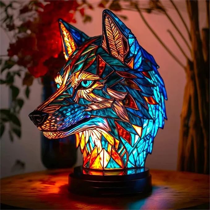 Vintage Animal Night Light Home Decor,Bohemian Resin Decorative Bedside Lamp,Retro Painting Table Lamp Nightlight for Bedroom Decoration, Party Decor,Gift for Animal Lovers,Friends and Familys 5.91In