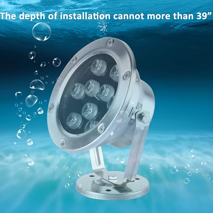 JSN&PC LED Pond Lights 27W RGB Color Changing with RF Remote Controller & IP68 Waterproof Joint for Party Swimming Pool Fountain Water Rockery Grass Land